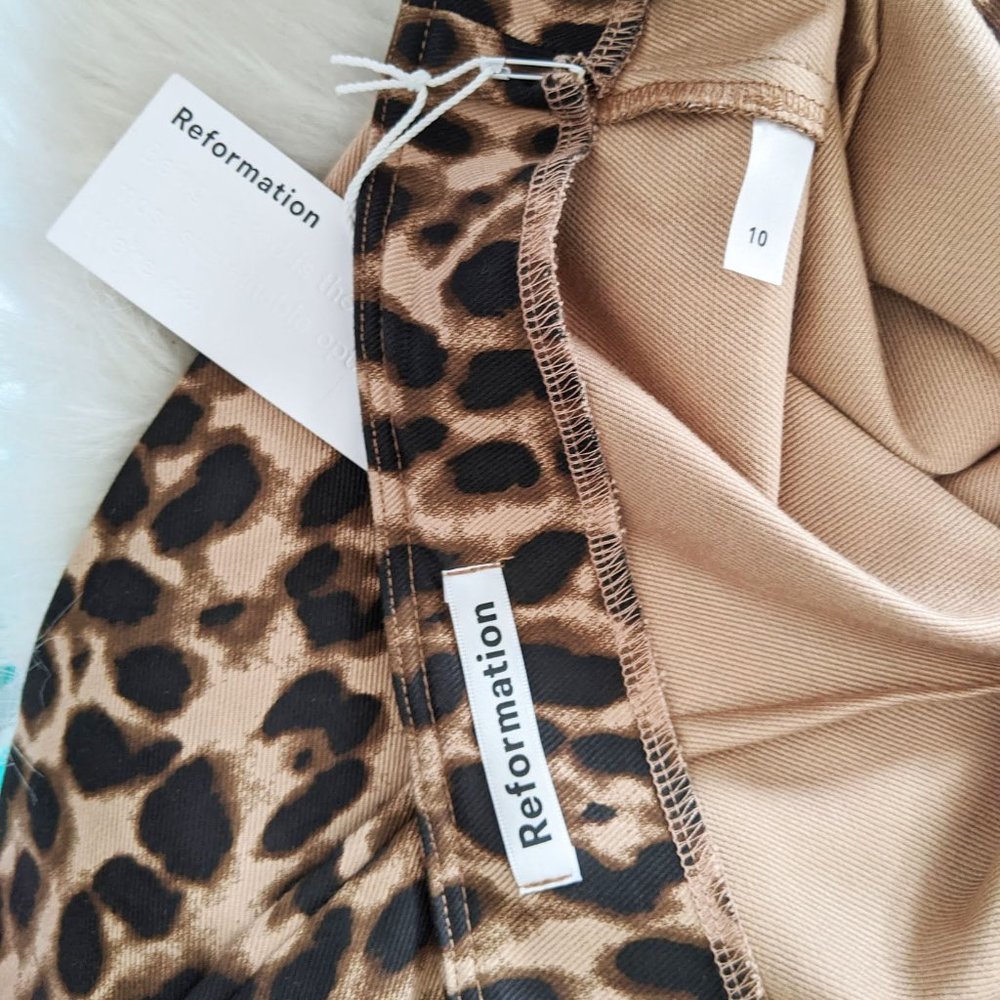 NWT Reformation Sera Leopard Pant Size 10 - Picture 6 of 6